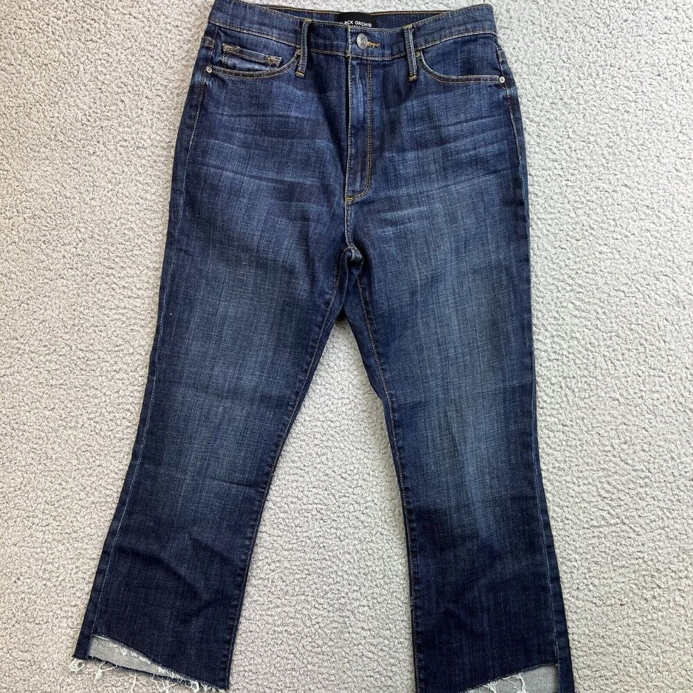 Black Orchid Women’s Blue Jeans‎ Sz 29 Distressed Hem 28x24 Vintage Rehab